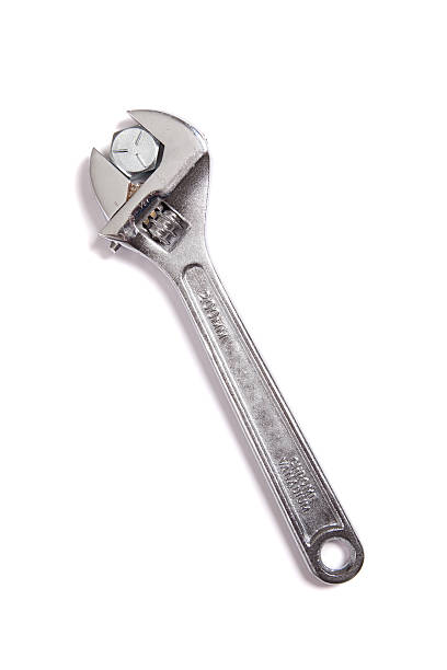 istock Silver Wrench Tightening Bolt 176486711