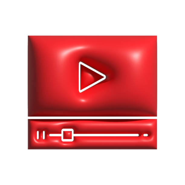 3D Realistic VIDEO PLAYER Icon. 3D Icon Isolated on White.