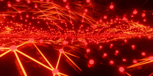istock 3D render of tunnel with red geometric neon illumination 1764875603