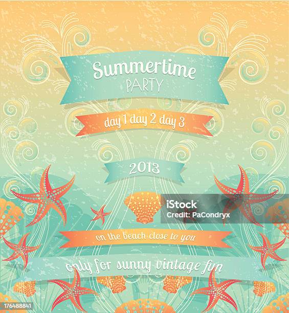 Retro Summer Beach Party Stock Illustration - Download Image Now - Beach, Sea, Underwater