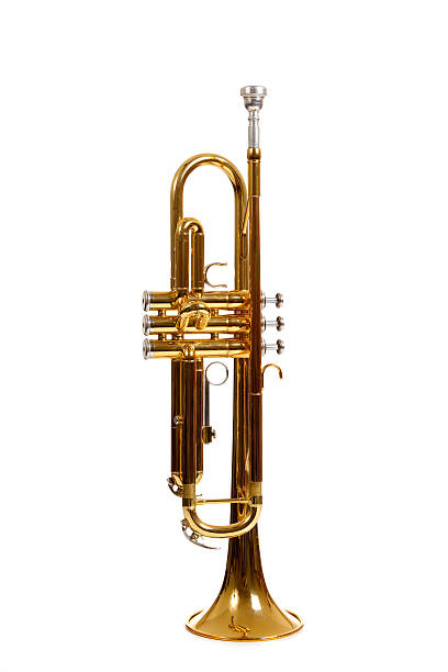 istock Brass trumpet on a white background 176488971