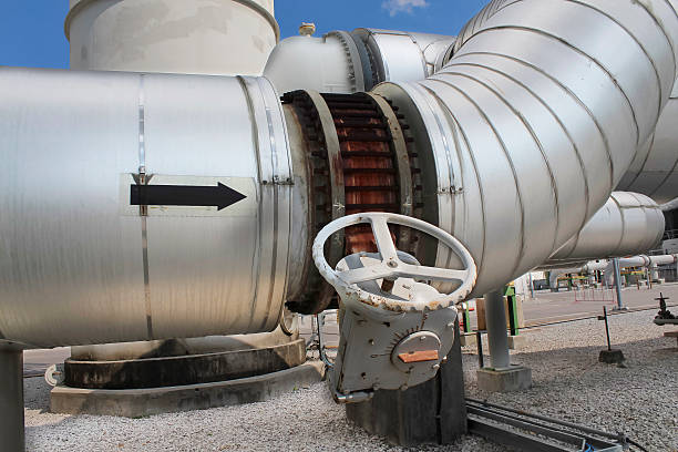 istock Steel pipe line with hot  insulation 176489562