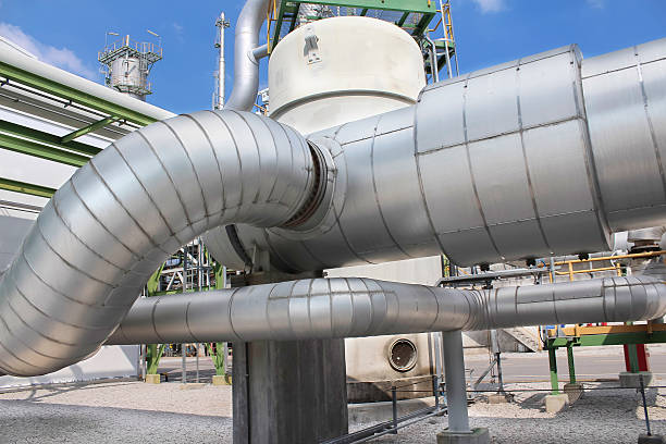 istock Steel pipe line with hot  insulation 176489566