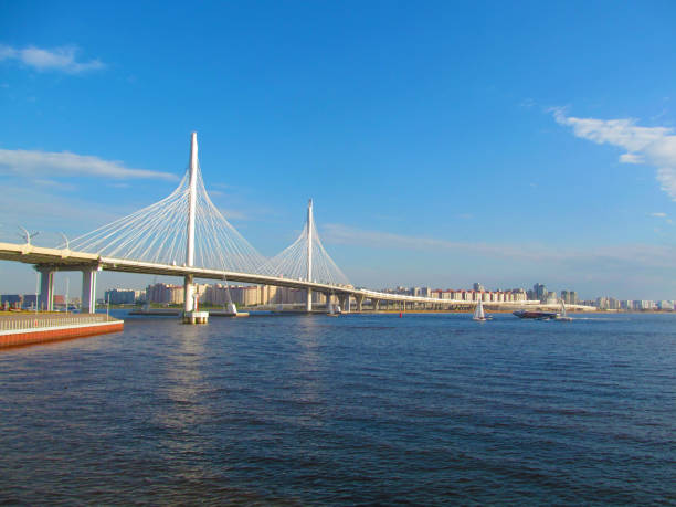 istock Cable-stayed bridge in St. Petersburg, Russia. 1764906316