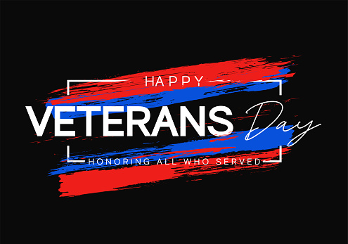 Happy Veterans Day poster, Honoring all who served. Vector illustration. EPS10