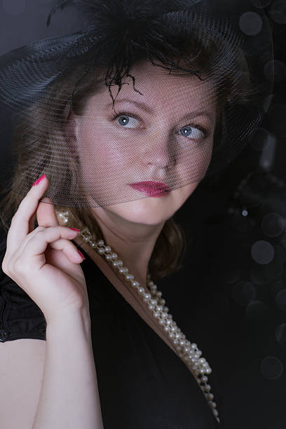 istock Elegant retro woman in veil 176494571