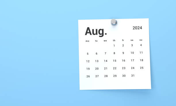 istock 2024 August Calendar On Blue Background 1764948449