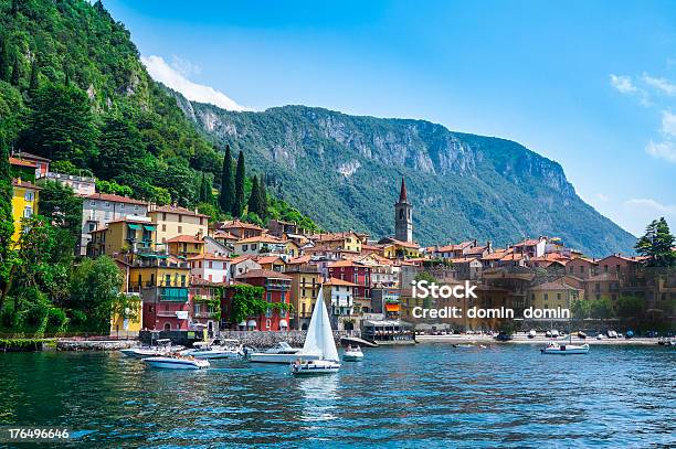 Varenna Village On Lake Como In Lombardy Italy Stock Photo - Download Image Now - Lake Como, Italy, Como - Italy