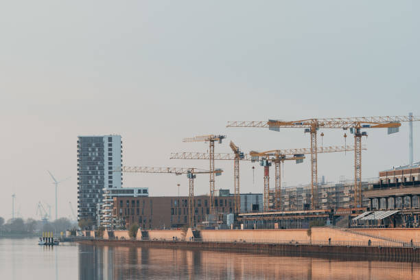 istock Panoramic view of a large construction site in the harbor 1764971931