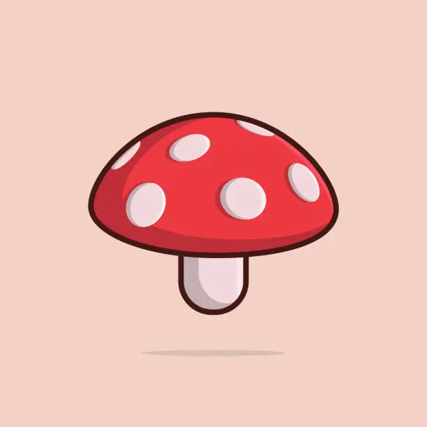 Vector illustration of Red amanita mushrooms