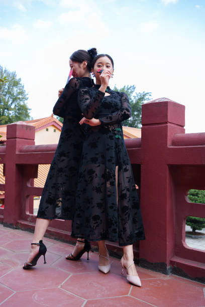 woman wearing black full skirt