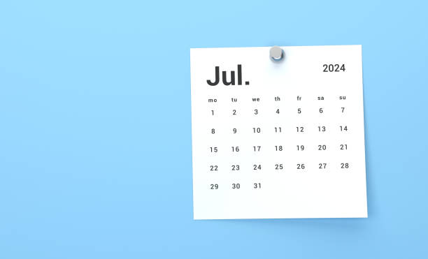 istock 2024 July Calendar On Blue Background 1764974515