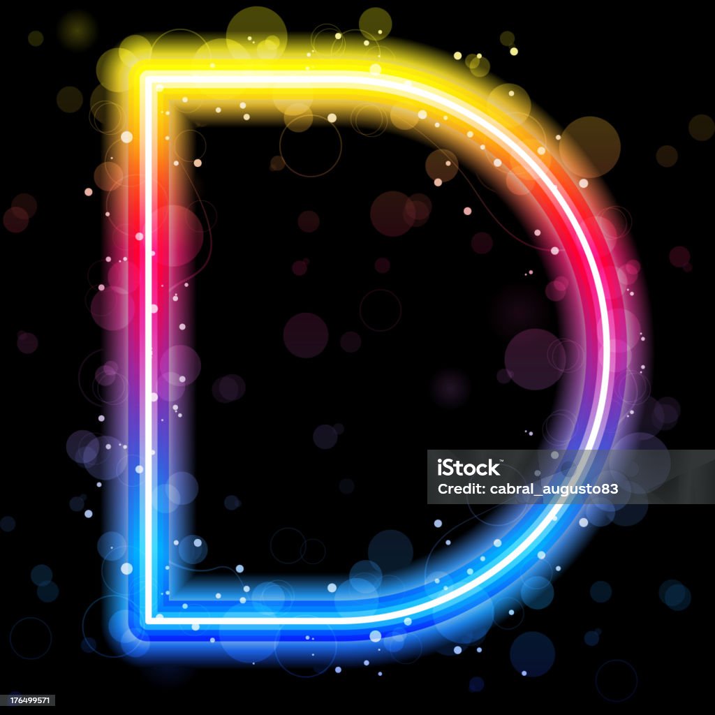 Alfabeto brilho reluz com luzes do arco-íris - Vetor de Arco-íris royalty-free