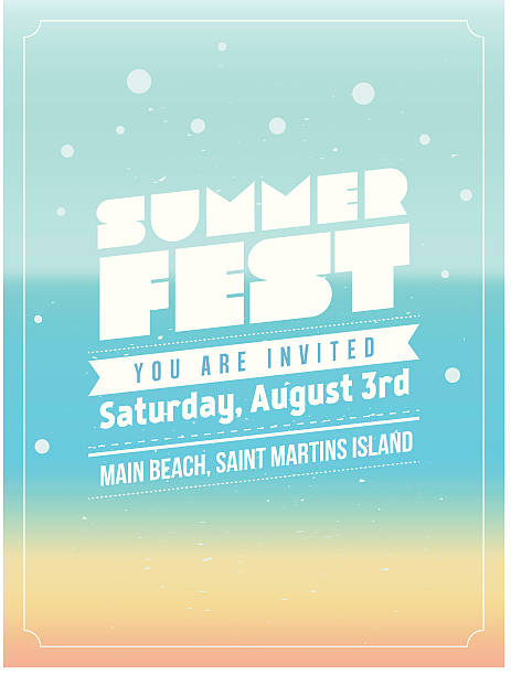 illustrations, cliparts, dessins animés et icônes de summer fest design - poster background