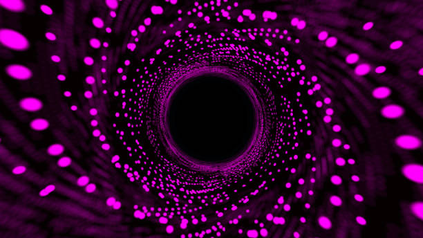 istock Swirl from dots structure 3d sea.Abstract spiral vortex round background in blue violet color combination. This creative design can be used as a background. 1765003883