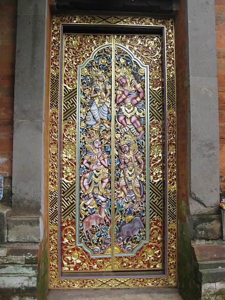 istock Carved and painted door in Ubud, Bali 176500409