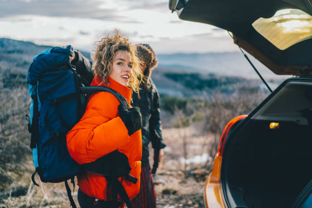 istock Couple on winter hiking trip 1765006015