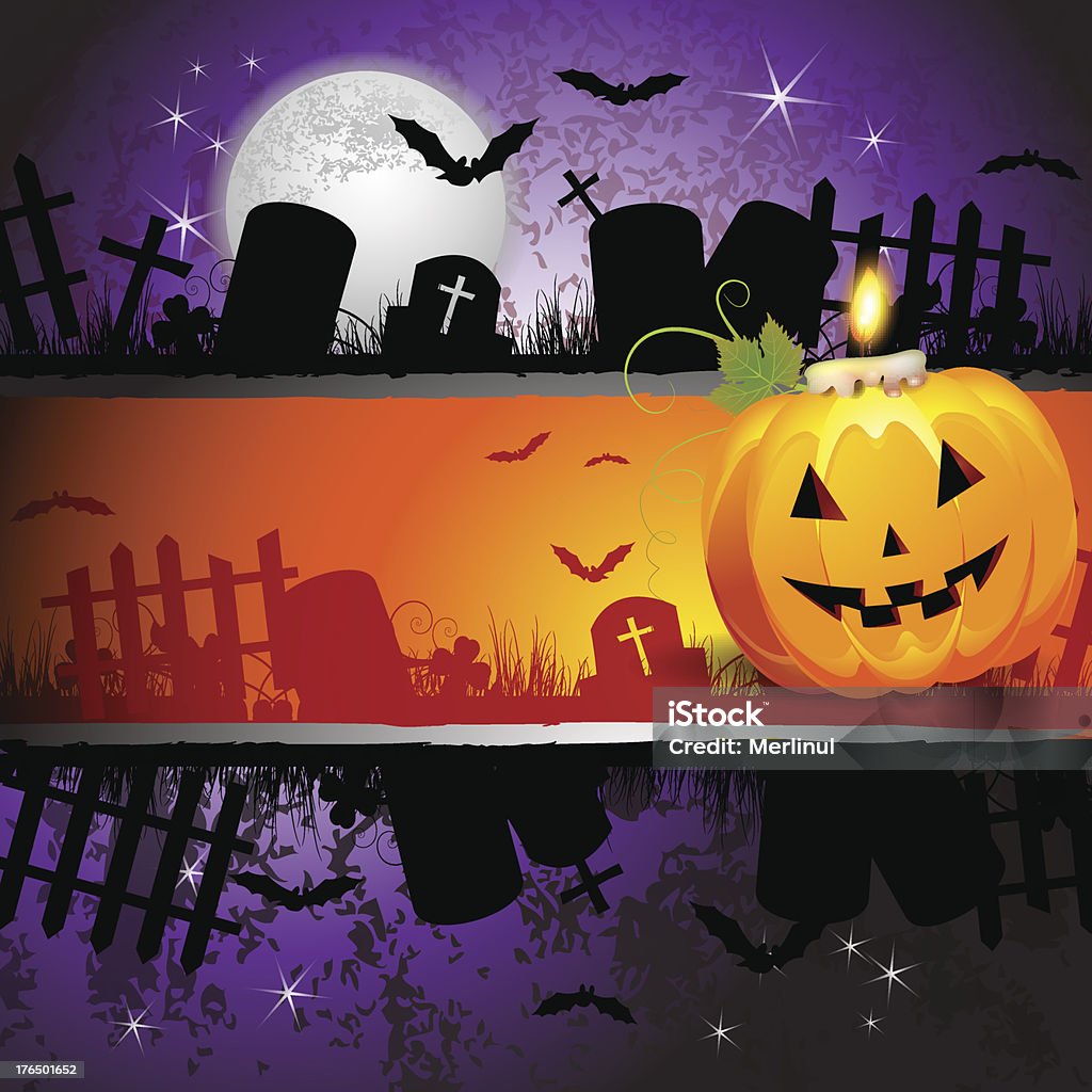 Halloween karty projektu - Grafika wektorowa royalty-free (Cmentarz)