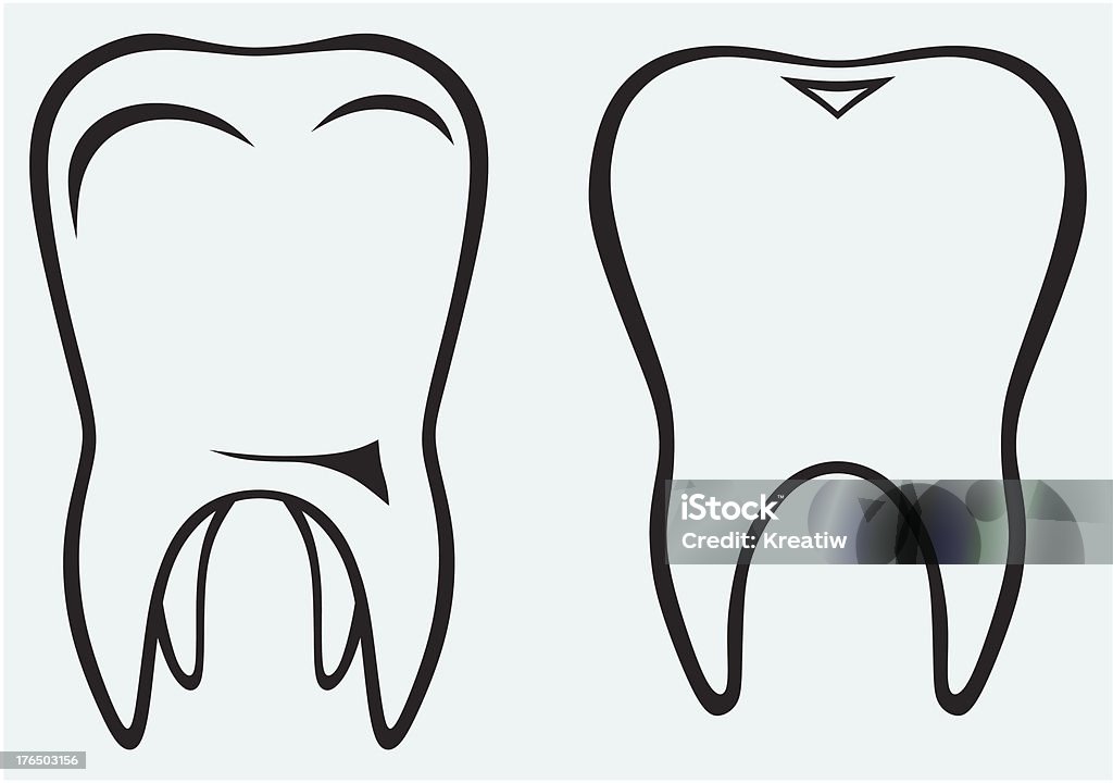 Silueta dientes - arte vectorial de Abollado libre de derechos