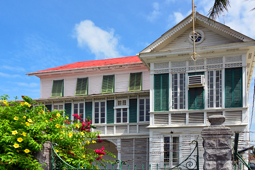 Georgetown, Guyana: colonial architecture - 19th century wooden building - government building on Main Street, South Cummingsburg