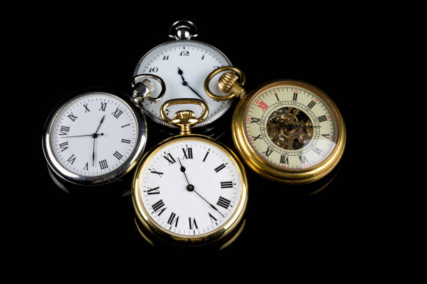 istock Selection of Pocket Watches on a Black Reflective Surface 1765042316