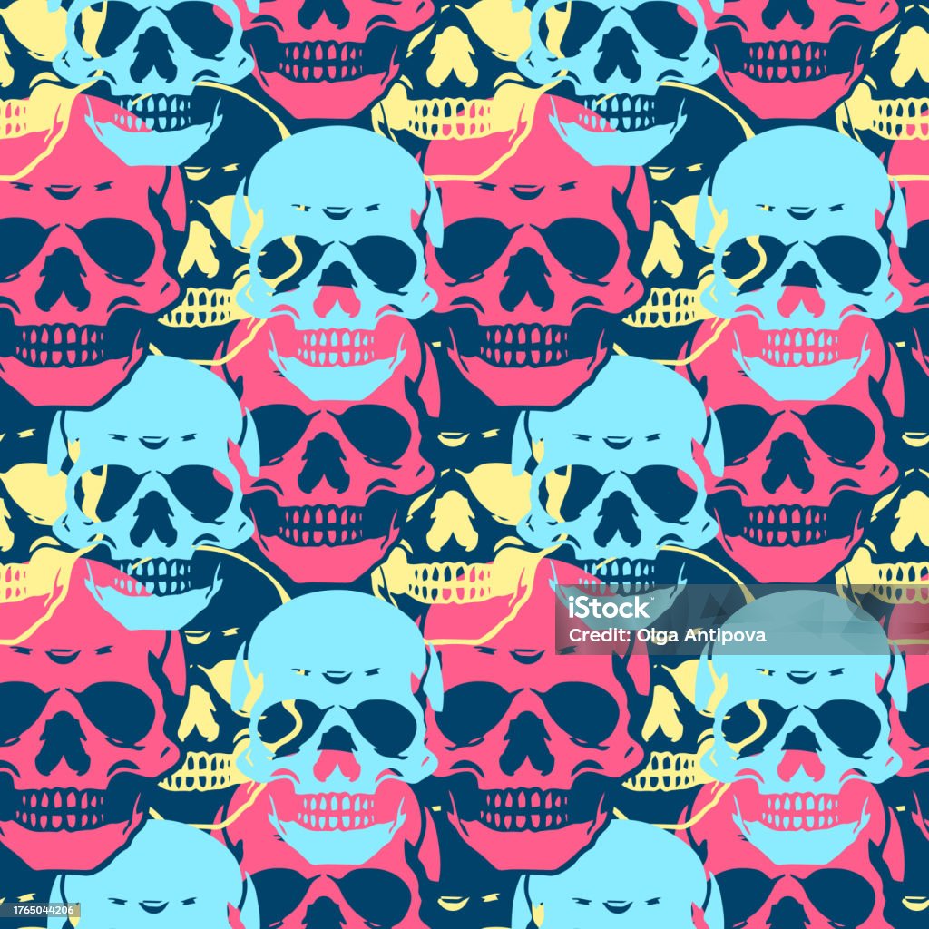 Skull Patterns Skulls Pattern Stock Illustration - Download Image Now - Abstract ...