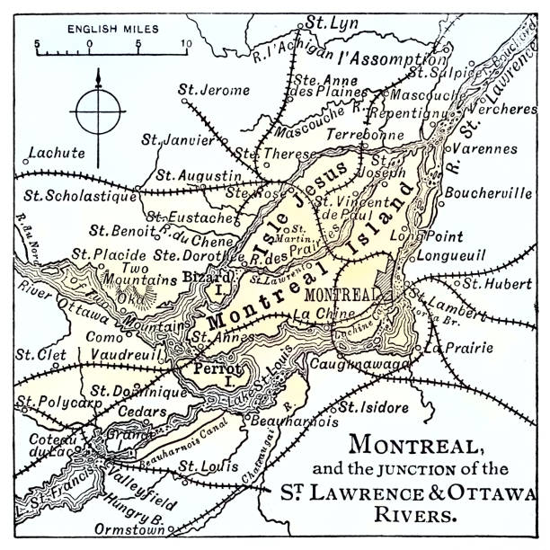istock Montreal and the St Lawrence and Ottawa Rivers Map 1765061089