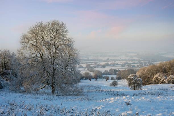 istock Winter snow overlooking Willersey, Cotswolds, England 1765082102