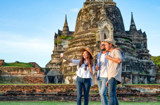 istock group of young multi ethnic friend taking a selfie while visiting at Wat Phra Si Sanphet,Ayutthaya historical park,Thailand 1765101716