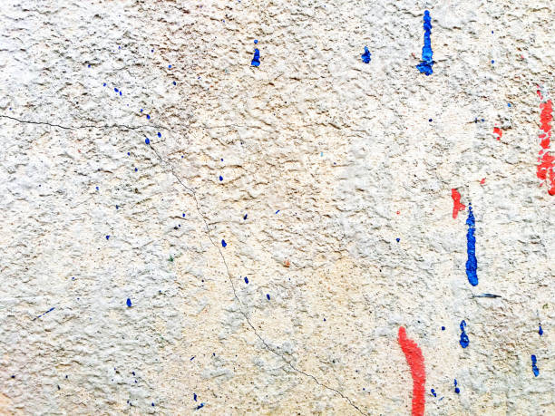istock Old White grunge with red and blue painted background with copy space textured and surface of cracked wall 1765107175