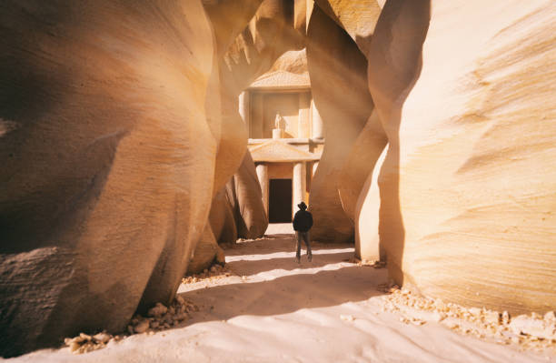 istock Miniature Man Approaching Miniature Petra 1765113850