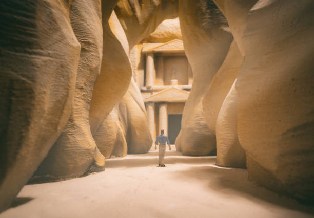 istock Miniature Man Approaching Miniature Petra 1765114022