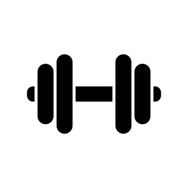 Vector illustration of DUMBBELL Icon Solid Style. Vector Icon Design Element for Web Page, Mobile App, UI, UX Design