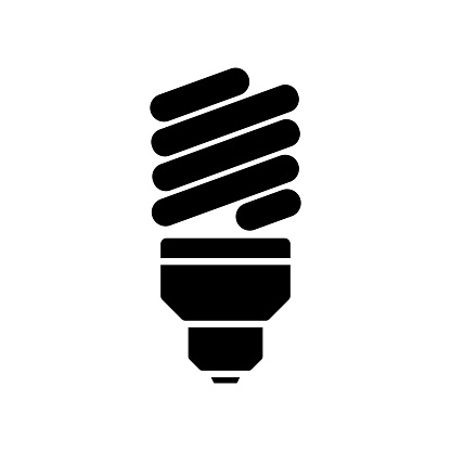 ENERGY SAVING LIGHTBULB Icon Solid Style. Vector Icon Design Element for Web Page, Mobile App, UI, UX Design