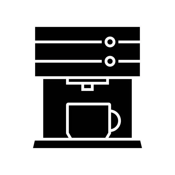 Vector illustration of COFFEE MAKER Icon Solid Style. Vector Icon Design Element for Web Page, Mobile App, UI, UX Design