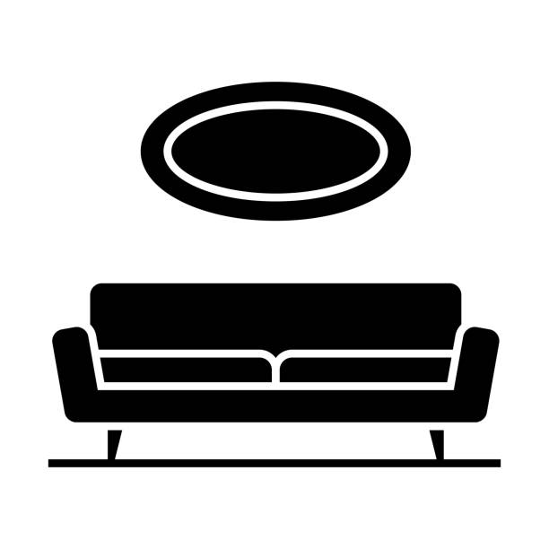 stockillustraties, clipart, cartoons en iconen met sofa icon solid style. vector icon design element for web page, mobile app, ui, ux design - sofa
