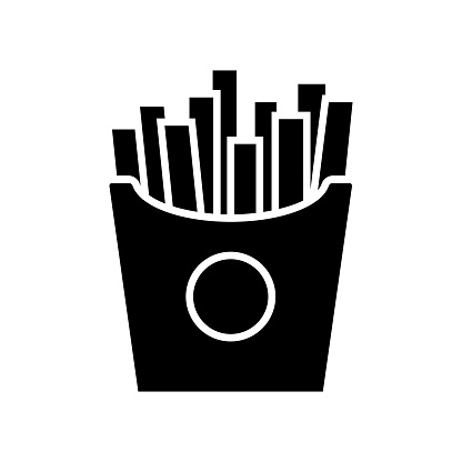 FRENCH FRIES Icon Solid Style. Vector Icon Design Element for Web Page, Mobile App, UI, UX Design