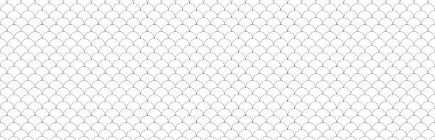 Vector illustration of fish scale seamless pattern. skin texture background of fish, dragon, reptile, snake.