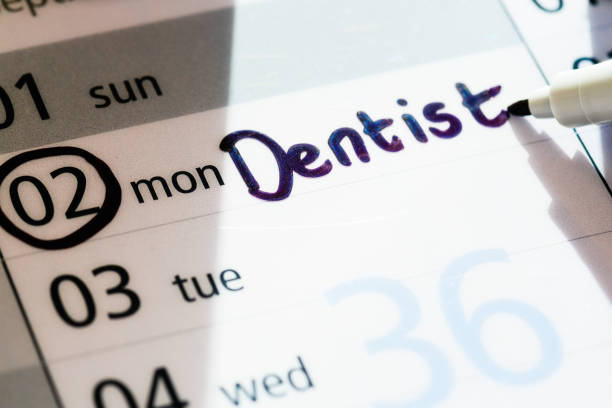 Note in felt-tip pen reminds you to go for a dental check-up.