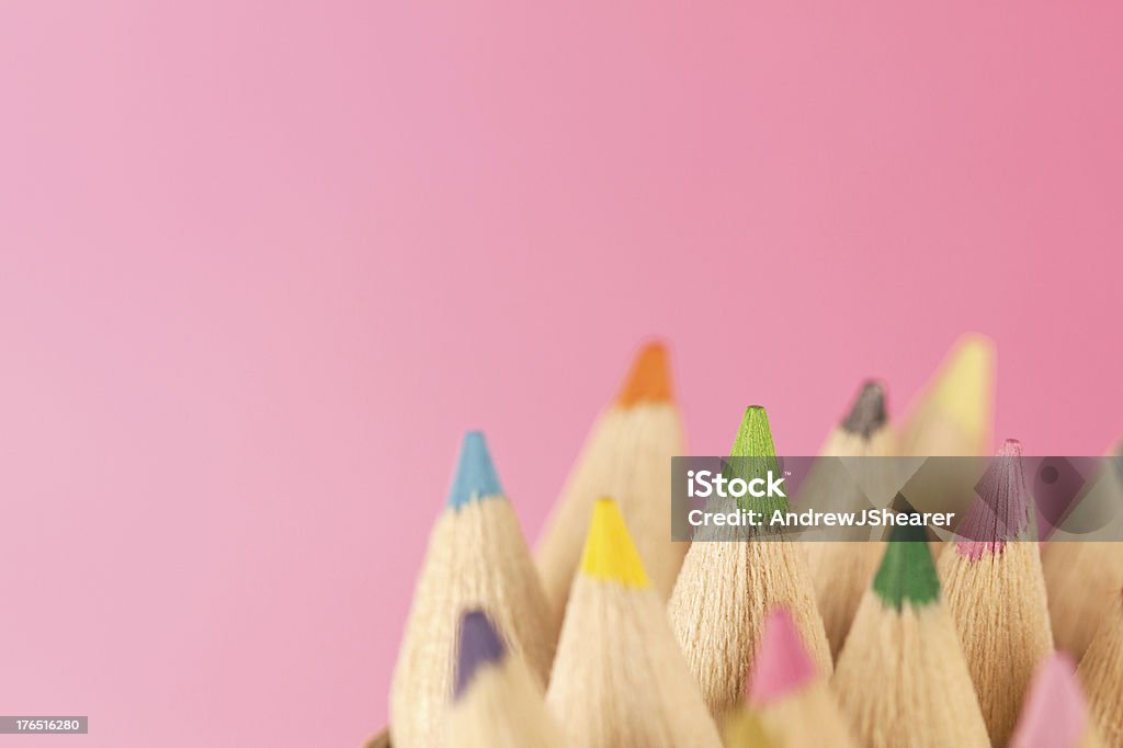 Buntstifte in vielen verschiedenen Farben fotografierte zusammen - Lizenzfrei Bildung Stock-Foto