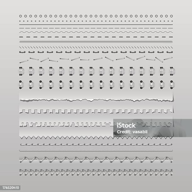 Stitches And Dividers Stock Illustration - Download Image Now - Sewing, Stitching, Seam