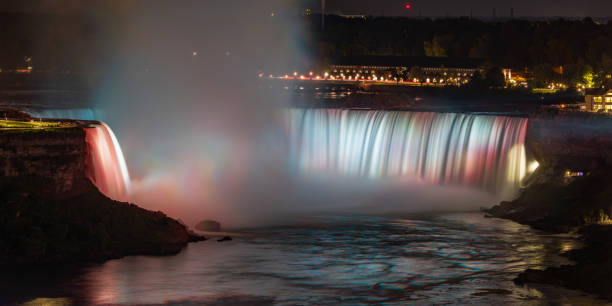 istock Multi color illuminated Horseshoe falls at night, Niagara Falls 1765214702