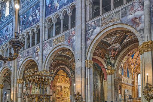 Toledo, Spain - Mar 26, 2019: Chapel of the Descension at Toledo Cathedral Interior - Toledo, Spain