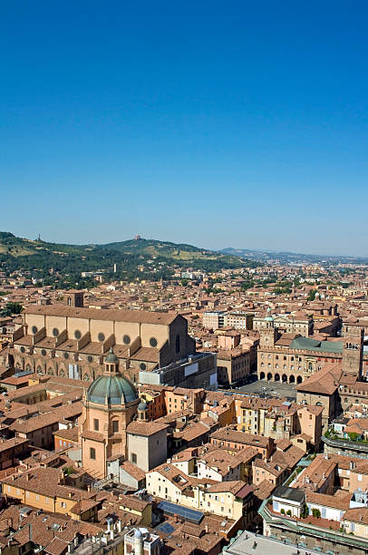 main square 공중 뷰 asinelli 타워 대한 - torre degli asinelli 뉴스 사진 이미지