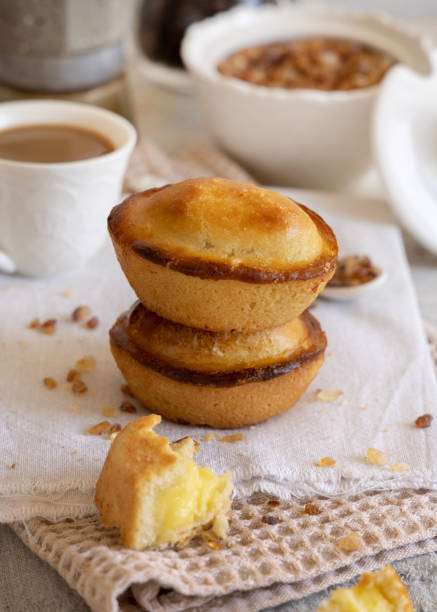 istock Pasticciotto leccese pastry filled with egg custard cream on a napkin close up 1765240787