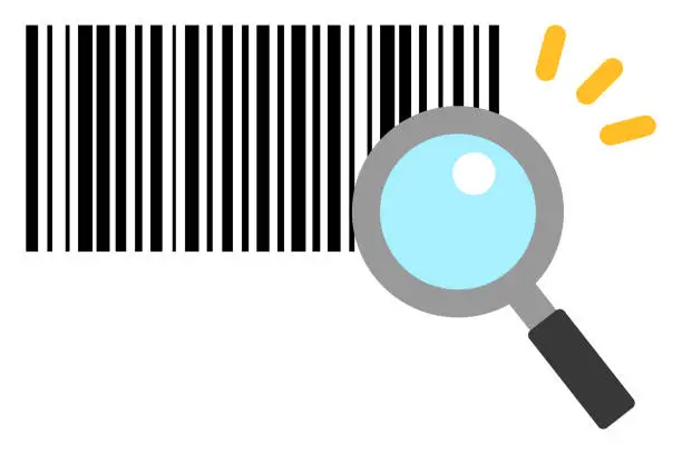 Vector illustration of View Barcode With Magnifying Glass