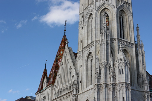 Beautiful elements of historical architecture and views of Budapest, Hungary