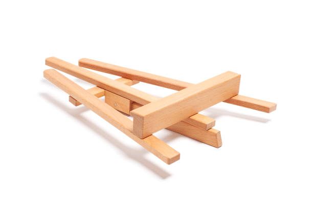istock Artist wooden easel isolated on white 1765265450