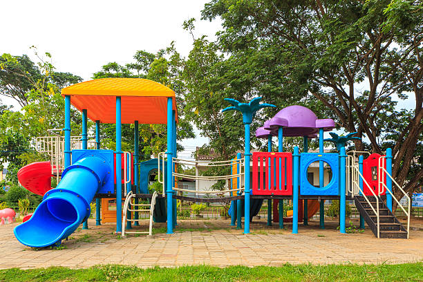 istock Modern kids toy playground in park 176527308