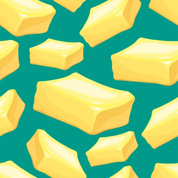 Vector illustration of Delicious Stick of Butter Seamless Background